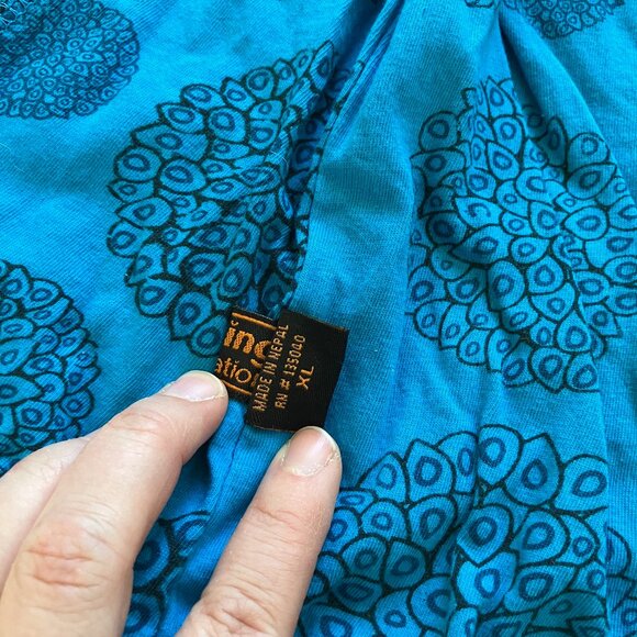 Rising International Zip Up Cardigan Jacket Reversible Blue Razorcut Applique XL - Picture 8 of 9